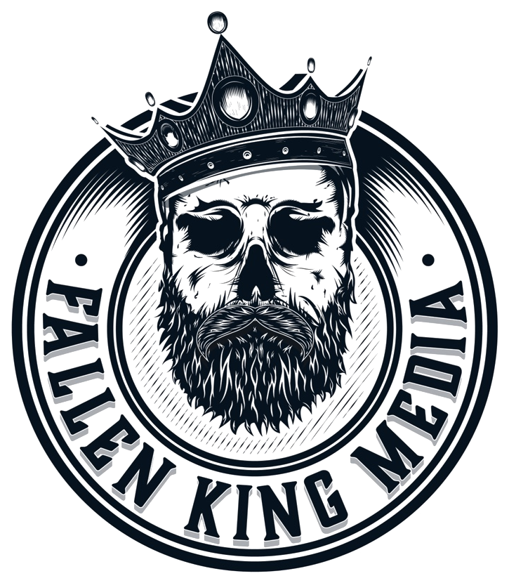 Fallen King Media crowned skull logo